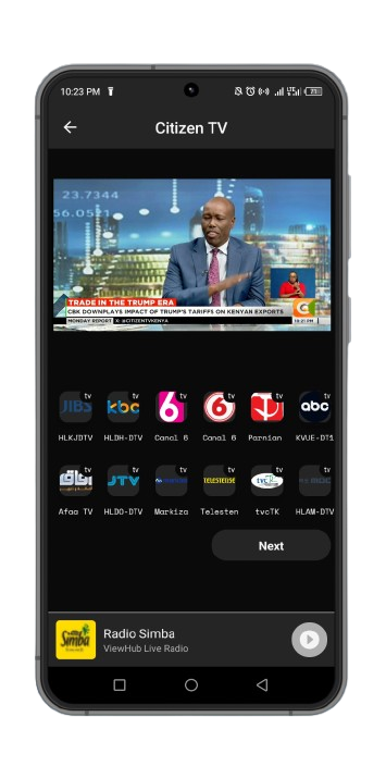 ViewHub app streaming free TV channels